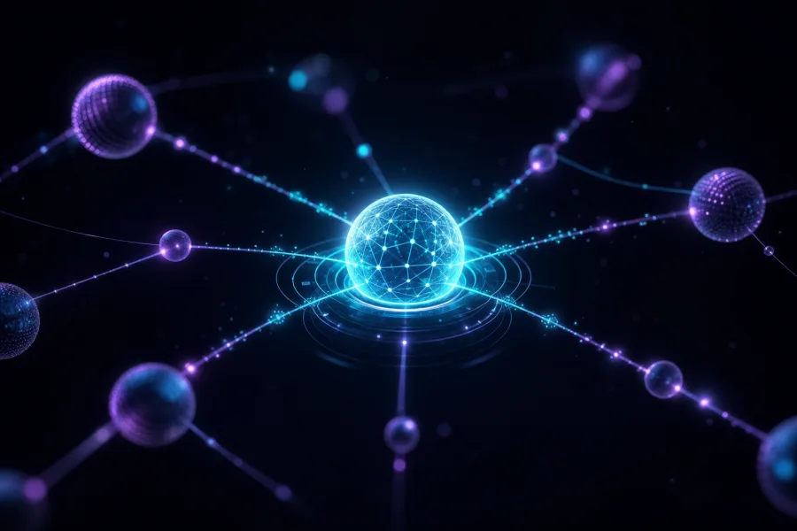 Ilustración abstracta de inteligencia artificial y automatización